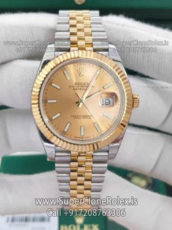 rolex datejust champagne dial two tone bracelet