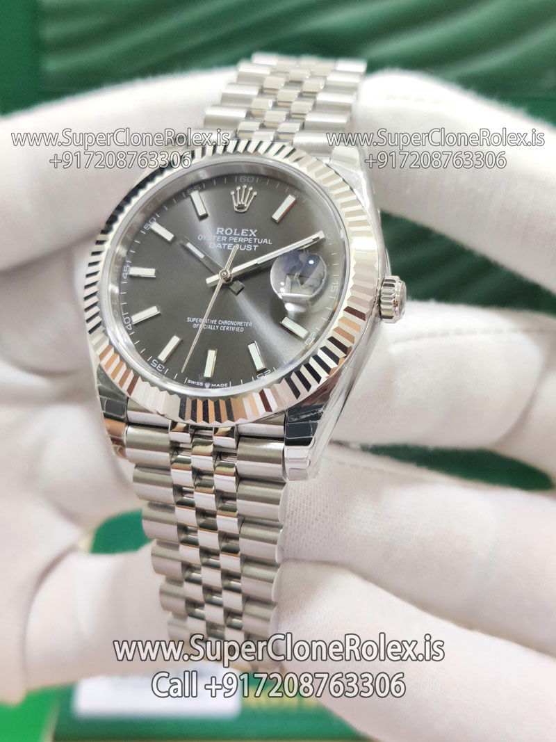 rolex datejust grey dial jubilee bracelet