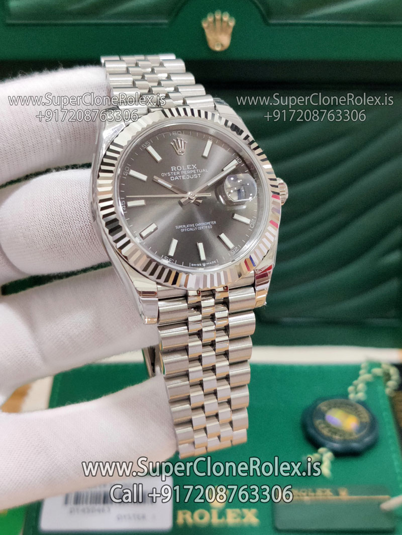 rolex datejust rhodium dial jubilee