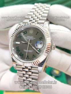 rolex datejust wimbledon dial jubilee bracelet watch