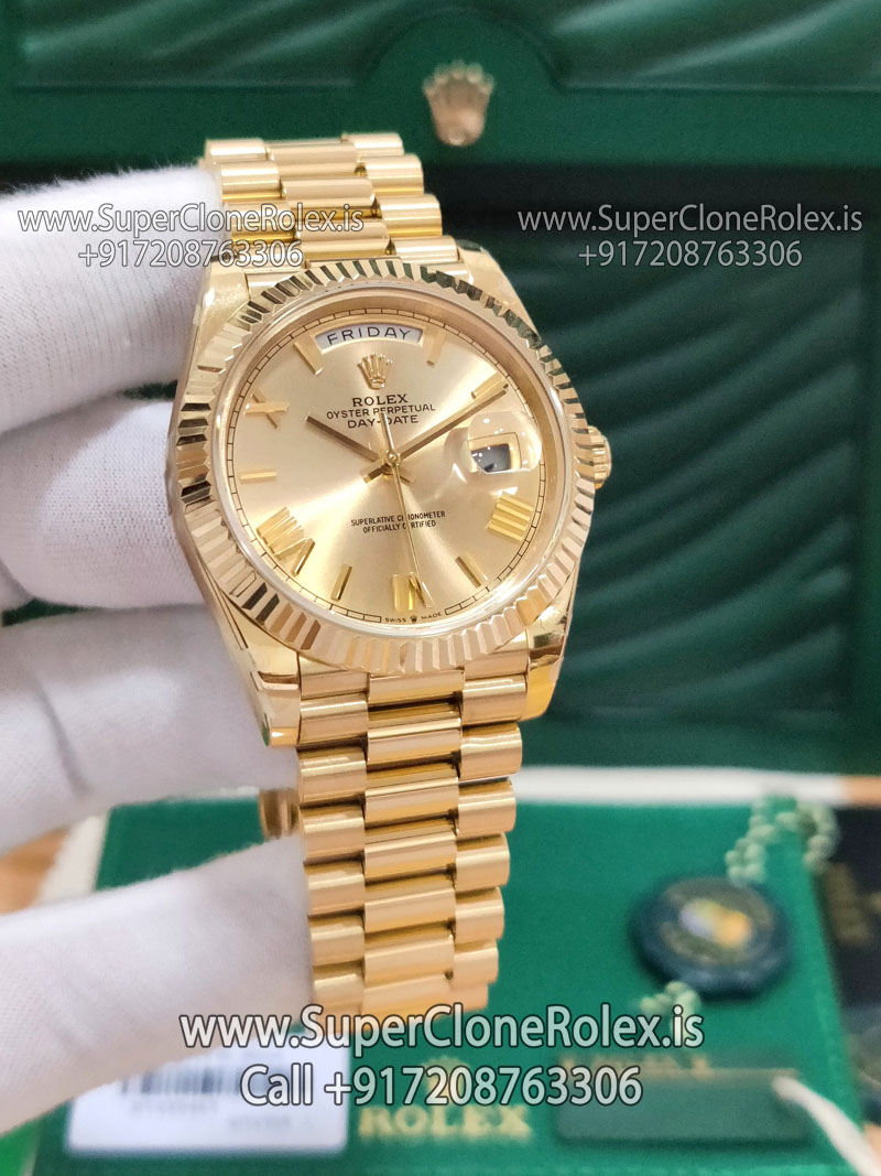 rolex daydate gold replica watch