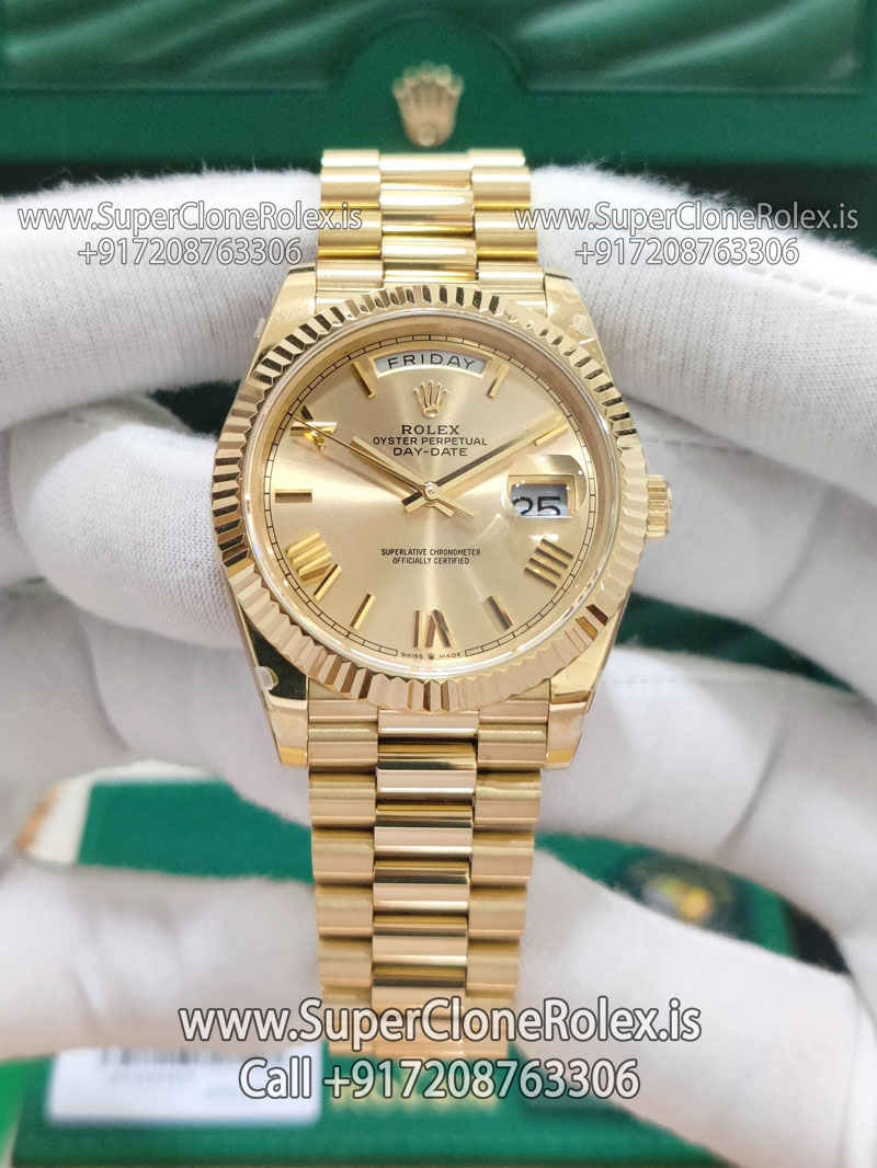 rolex daydate gold super clone
