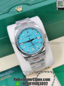 rolex oyster perpetual tiffany dial swiss replica watch