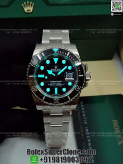 rolex submariner black dial steel replica