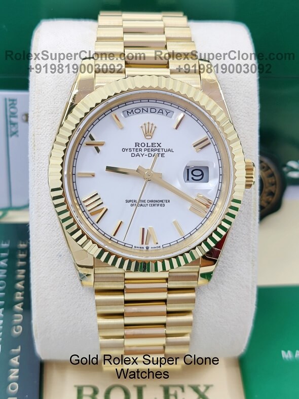 Gold Rolex swiss replica watches