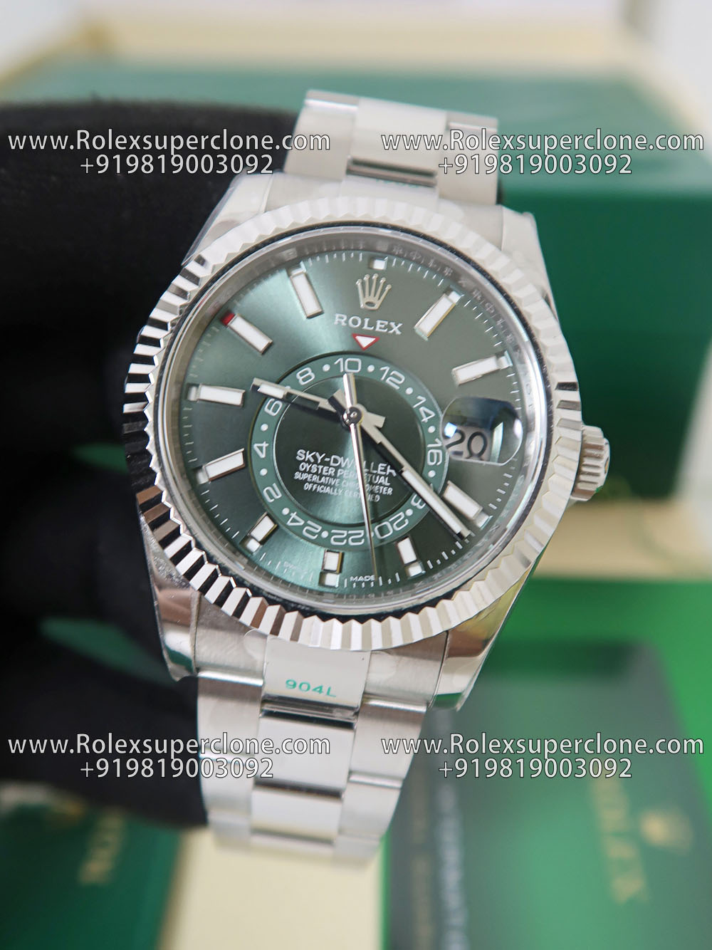 rolex sky dweller green dial clone