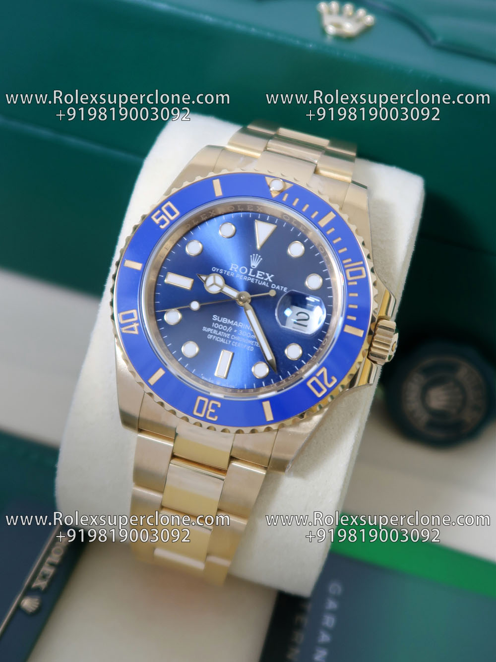 rolex submariner blue dial watch
