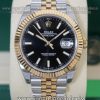 rolex datejust black dial two tone jubilee bracelet